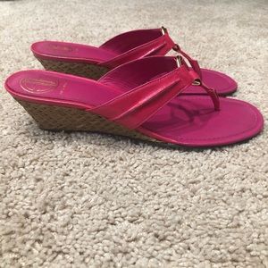 Lilly Pulitzer Women McKim Wedge Hot Pink Sandal